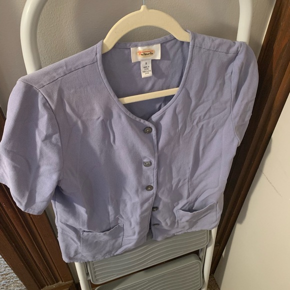 Stunning Talbots powder blue 100% silk blouse size small - Picture 3 of 4